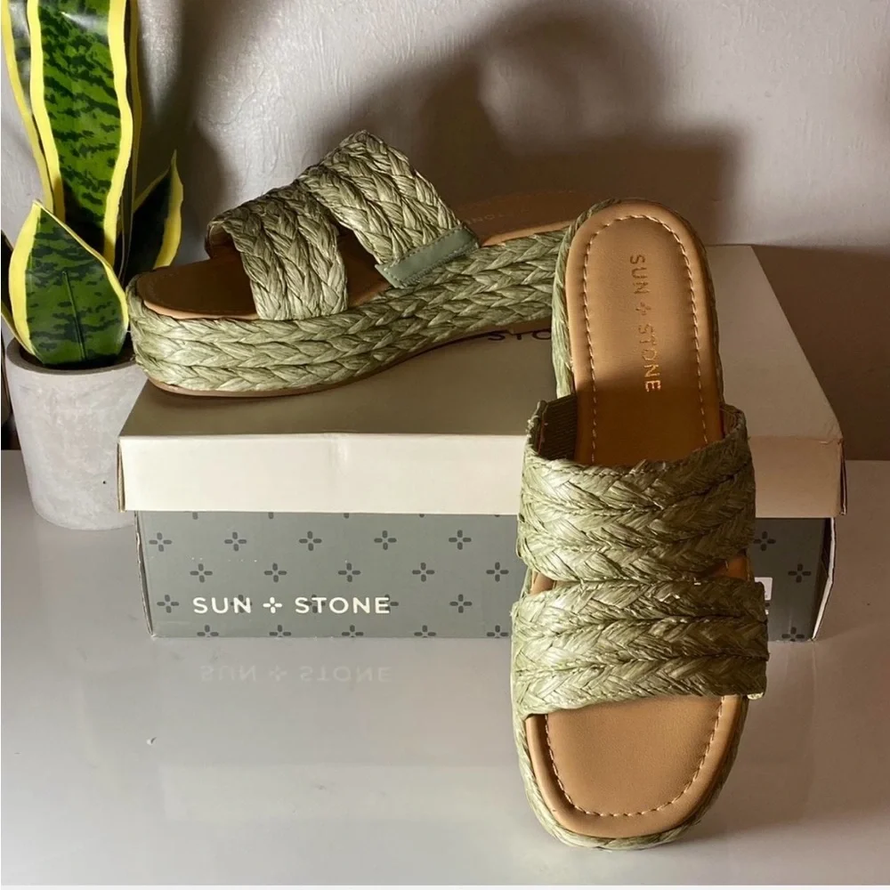 Sun + Stone‎ Women's Olive Espadrille Sandals